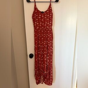 Red Palm Tree Print Sundress